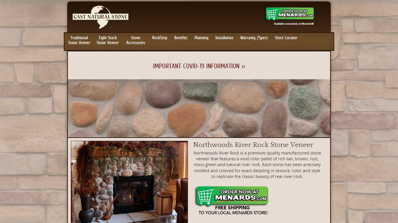 Northwoods River Rock Stone Veneer - Cast Natural Stone